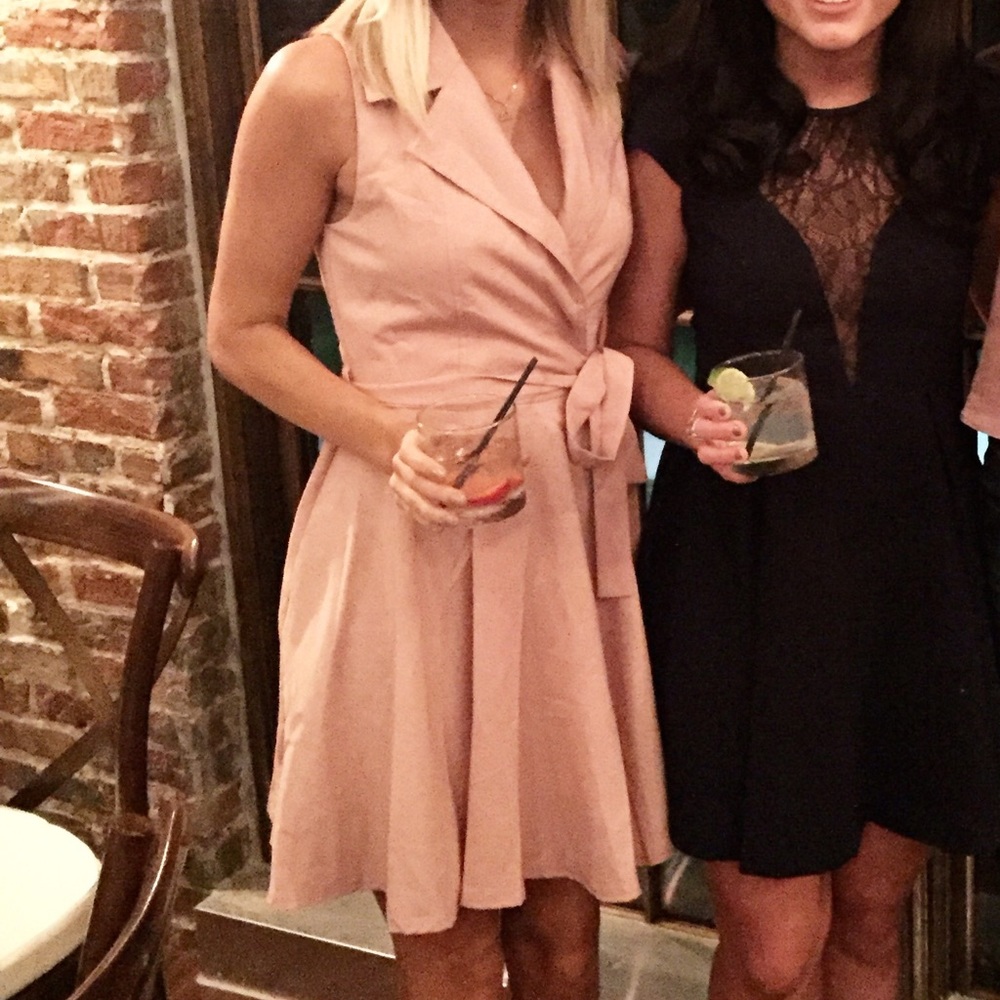 Rose pink wrap dress